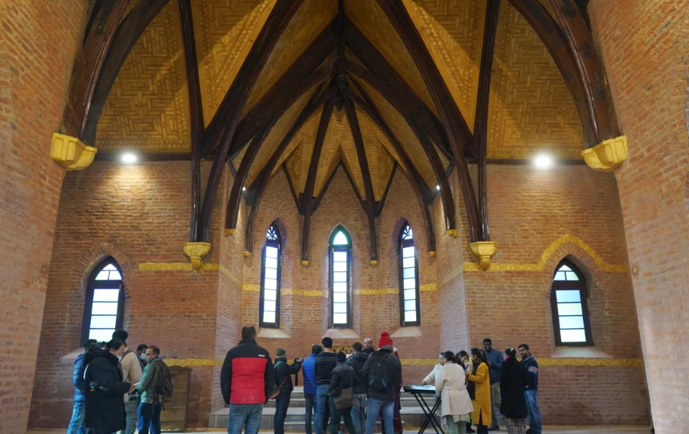 An inside view of Saint Luke's church on the day of its reopening on December 22, 2021. (Photo courtesy: Jammu and Kashmir's Lieutenant Governor Manoj Sinha/Twitter)