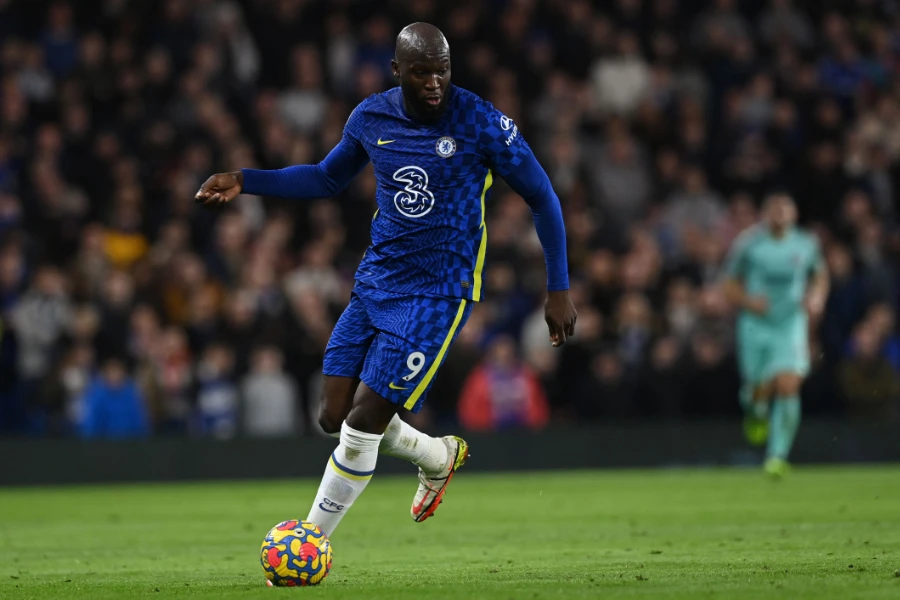 Chelsea’s Belgian striker Romelu Lukaku during the English Premier League football match against Brighton and Hove Albion at Stamford Bridge. (AFP)