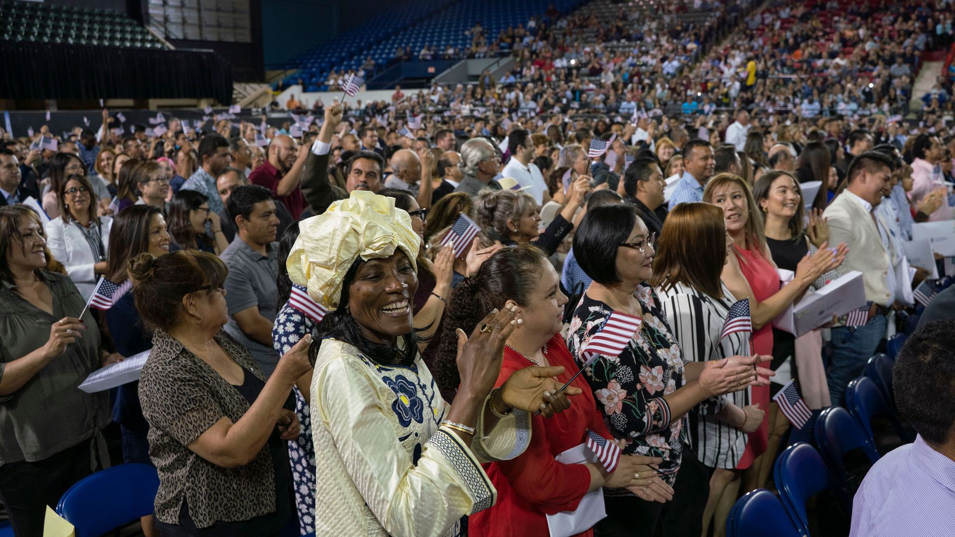 Immigrants being sworn in as United States citizens in El Paso, Texas. (AFP)
