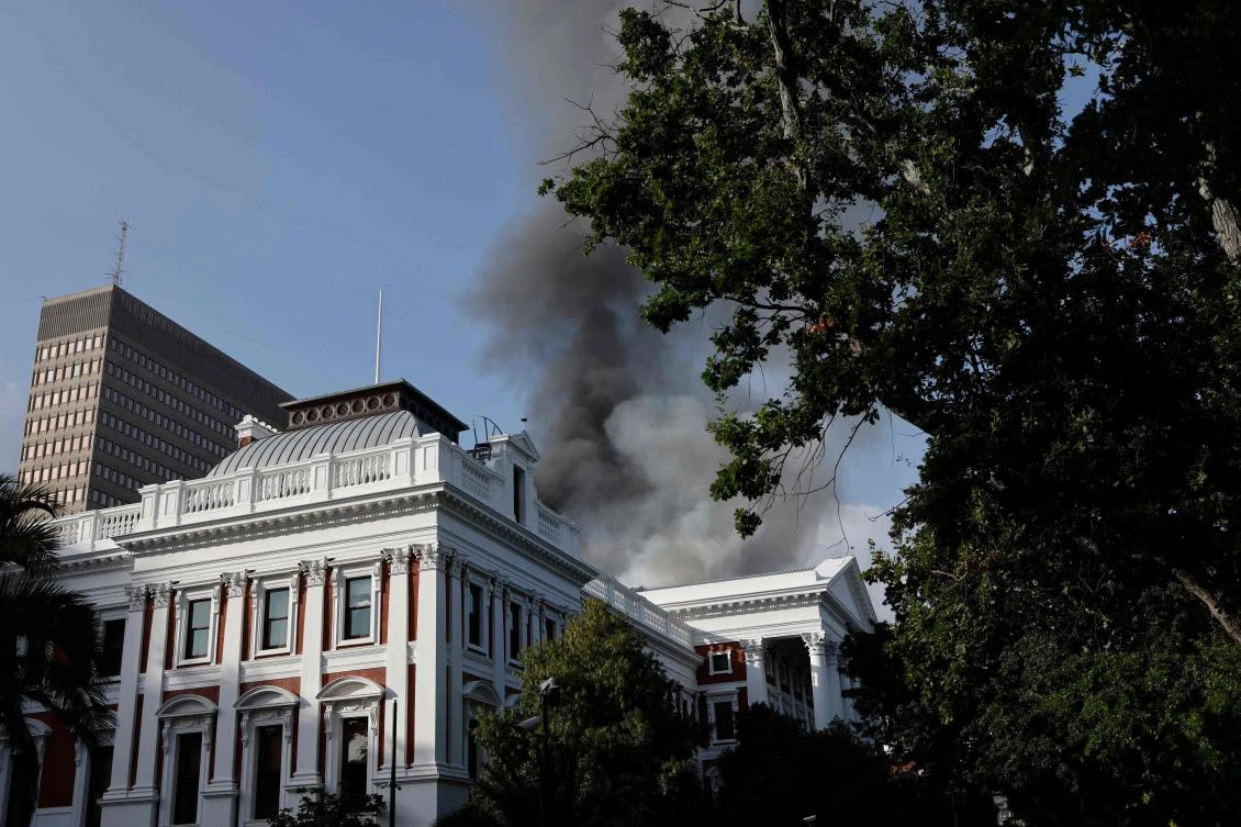 Suspect due in court as huge fire destroys South Africa’s parliament