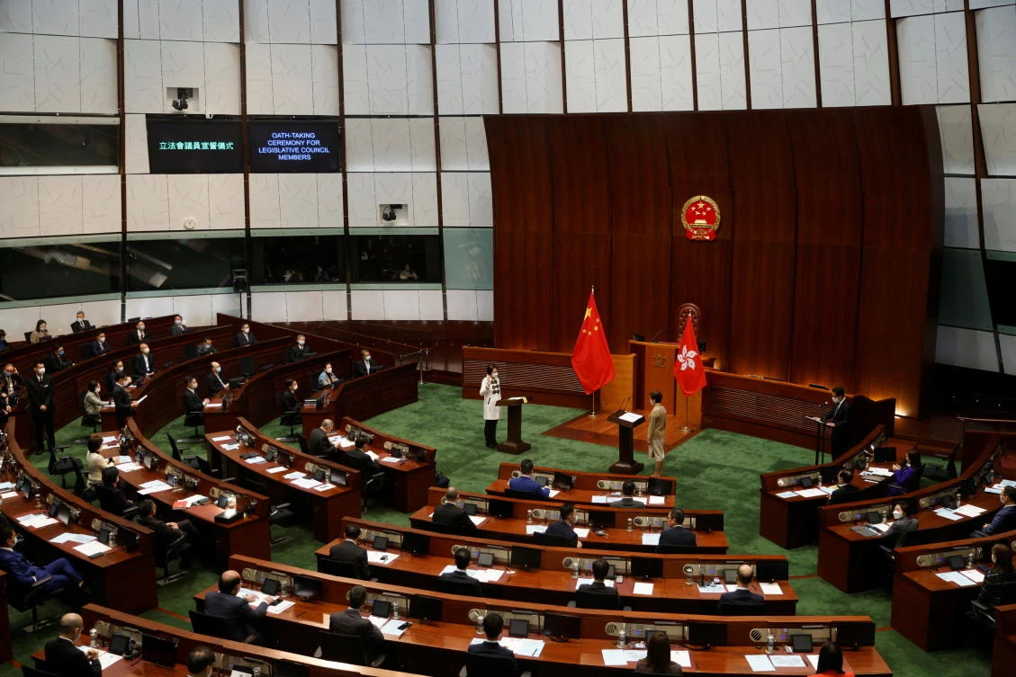 The loyalty oaths were overseen by city leader Carrie Lam whose administration no longer needs to face any meaningful opposition from a once boisterous legislature now stacked with loyalists. (Reuters)