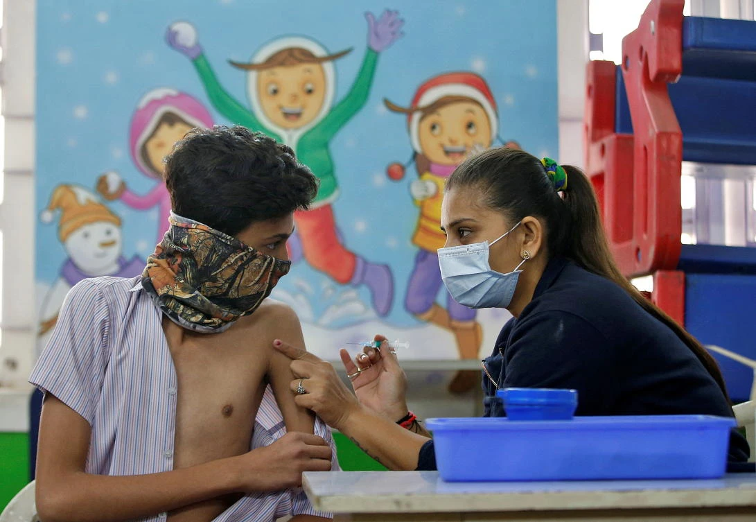 State governments across India administered doses at schools, hospitals and through special vaccination sites amid a rapid rise in coronavirus infections. (Reuters)