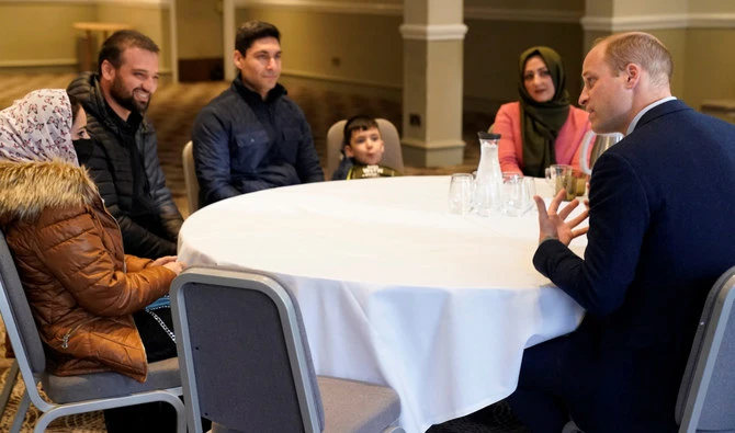 Prince William met with Afghan refugees evacuated from Kabul last month. (AFP)