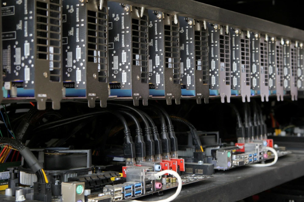 Cryptocurrency mining facilities are seen in Pristina, Kosovo June 12, 2018. (REUTERS)