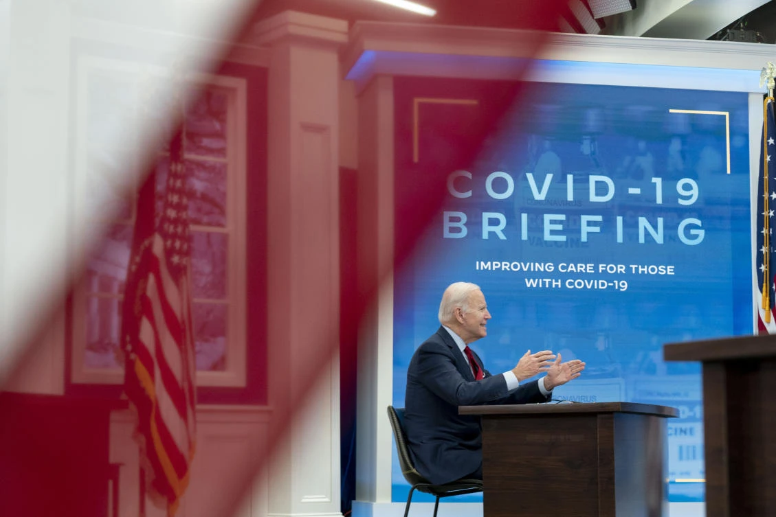 US President Joe Biden aims to convey his administration’s urgency in addressing omicron and convince wary Americans that the current situation bears little resemblance to the onset of the pandemic. (AP)