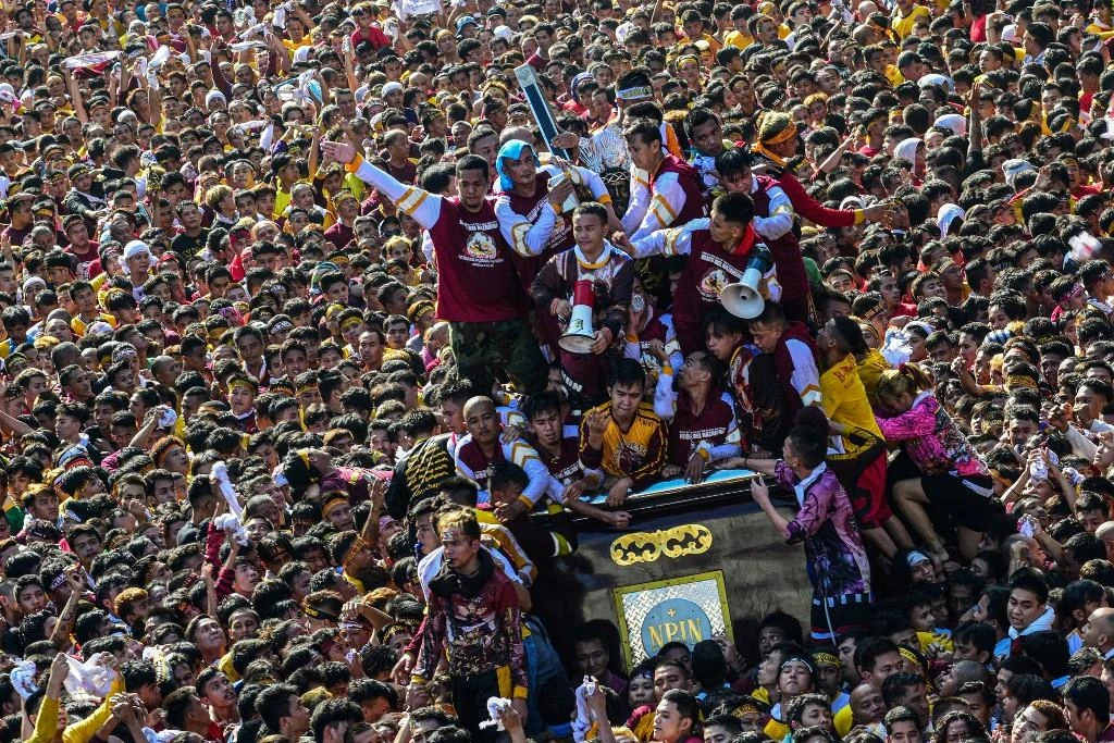 The annual ‘Black Nazerene’ procession is one of the country’s largest religious festivals. (AFP)