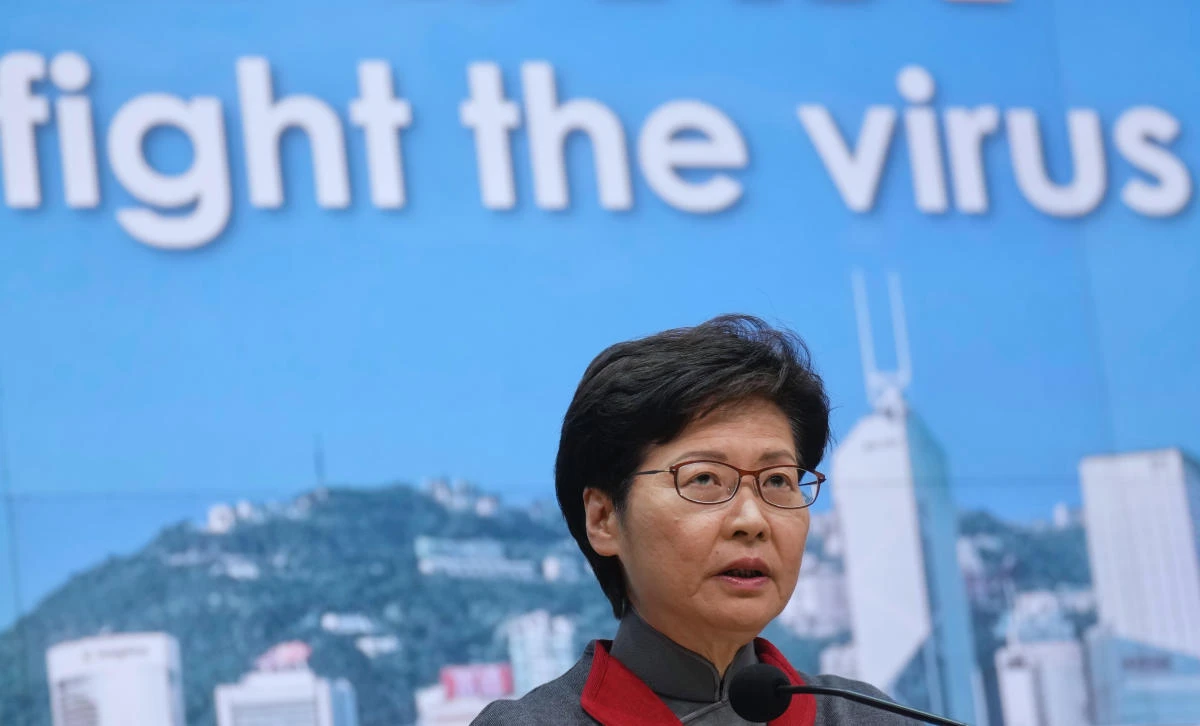 Hong Kong leader Carrie Lam says they are ‘worried there may be silent transmission chains in the community.’ (AP)