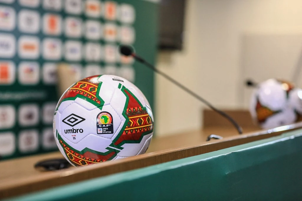A general view of the official ball of the Africa Cup of Nations (CAN) 2021 is seen in the press room in Yaounde on January 8, 2022. (File/AFP)