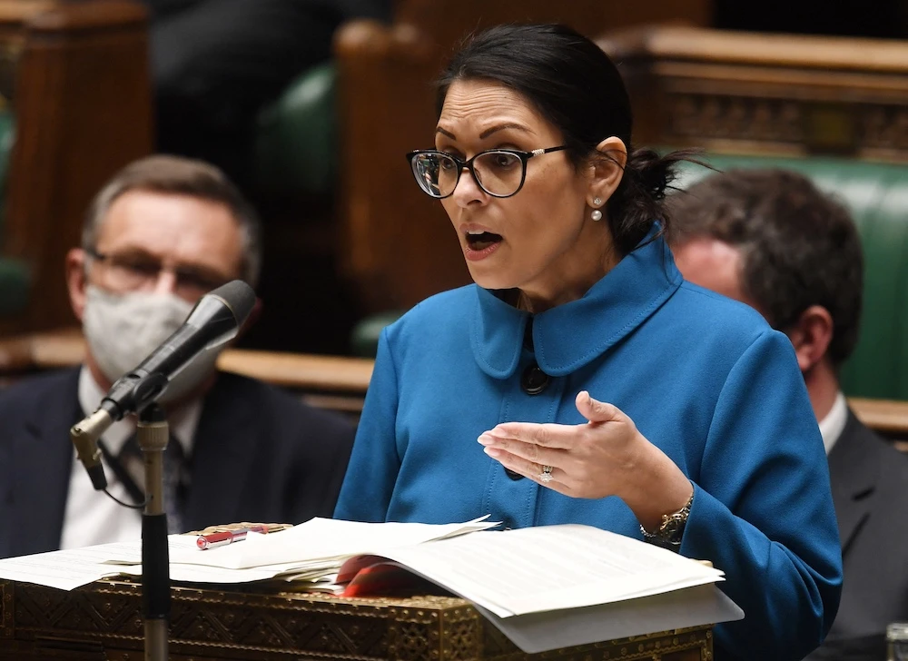 UK Home Secretary Priti Patel makes a statement in the House of Commons in London. (File/AFP/UK Parliament)