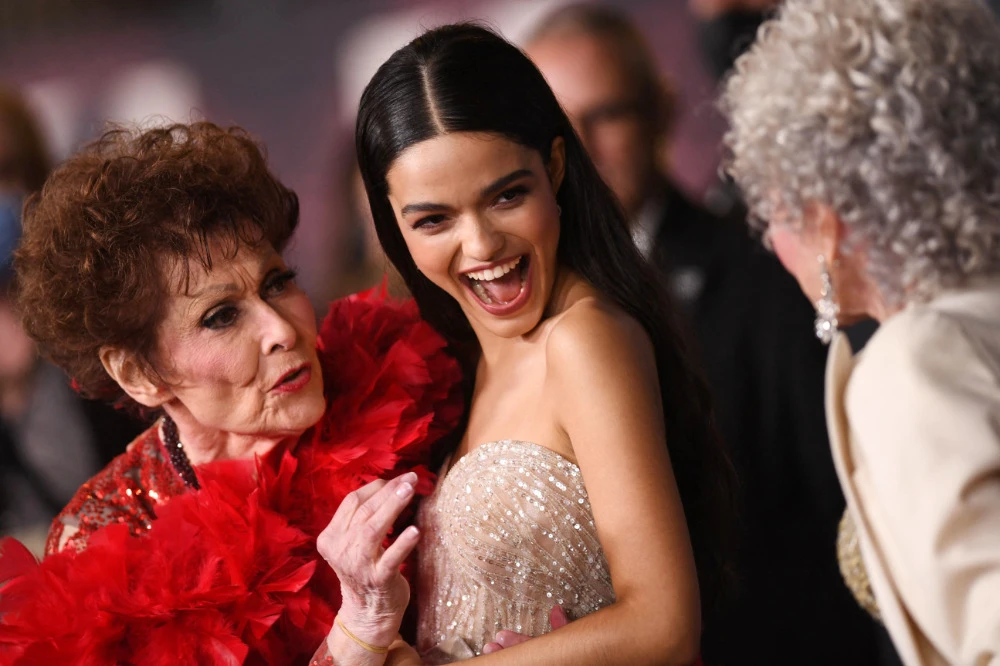 In this file photo taken on December 7, 2021 (from L) Actresses Carol Lawrence, Rachel Zegler and Rita Moreno arrive for the premiere of Steven Spielberg's "West Side Story" at the El Capitan Theatre in Los Angeles. (AFP)