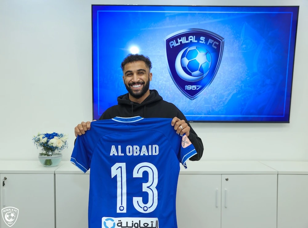 Saudi Arabia right-back Abdulrahman Al-Obaid signed for Al-Hilal from Al-Nassr. (Twitter: @AlHilal_EN)