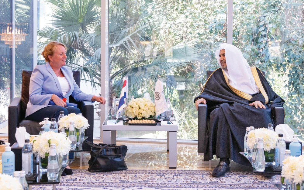 Dr. Mohammed bin Abdulkarim Al-Issa meets with met Janet Alberda in Riyadh. (Supplied)