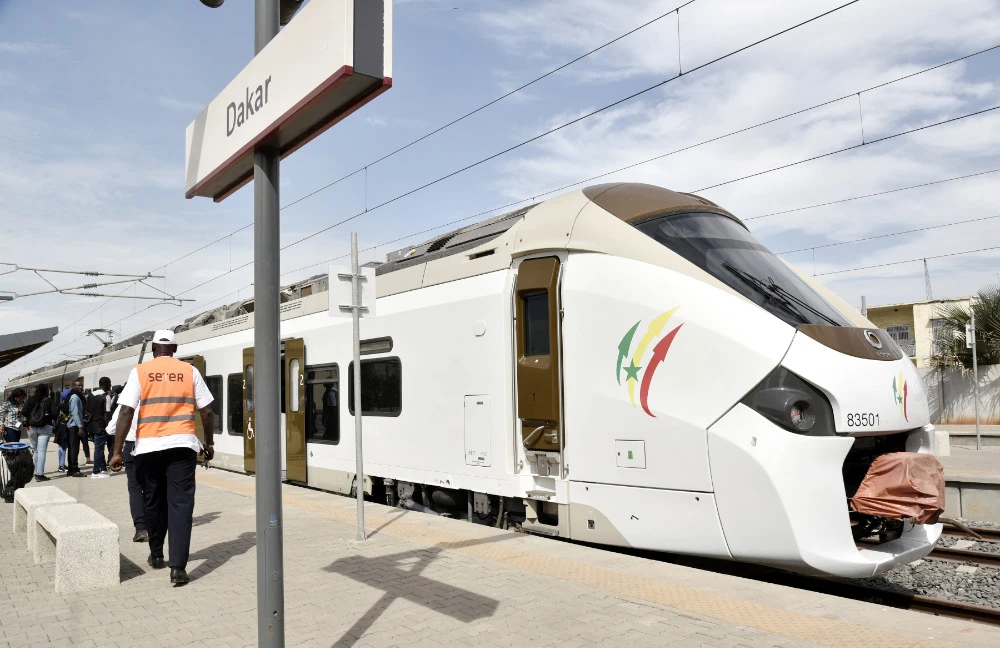 A regional express train (TER) is seen at the Dakar station in Dakar in December 22, 2021. (AFP)
