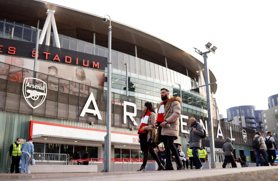Arsenal fans outside the Emirates Stadium before their match against Manchester City on January 1. (Reuters)