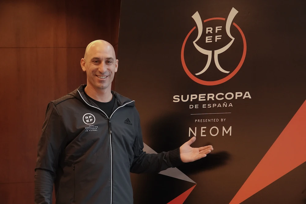 Luis Rubiales, president of the Royal Spanish Football Federation. (AN Photo/Huda Bashatah)