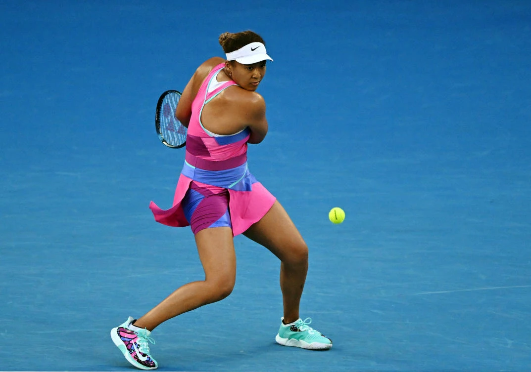 Japan’s Naomi Osaka in action during her second round match against Madison Brengle of the US during the Australian Open at Melbourne Park on Wednesday. (Reuters)