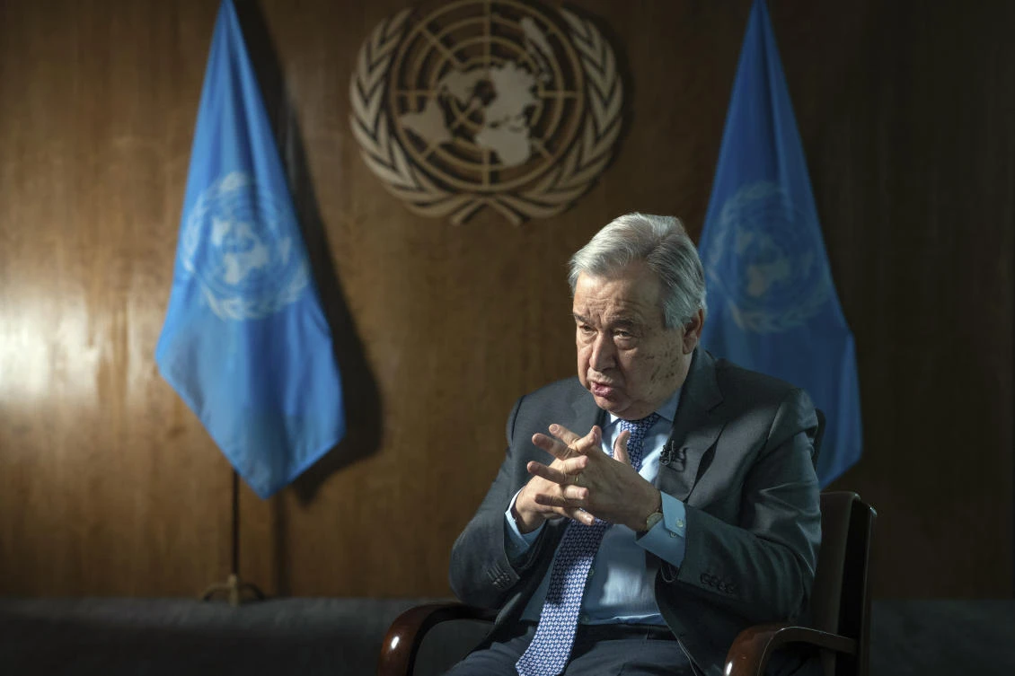 Secretary-general Antonio Guterres says his appeal for peace he issued on his first day in the UN’s top job has not changed. (AP)