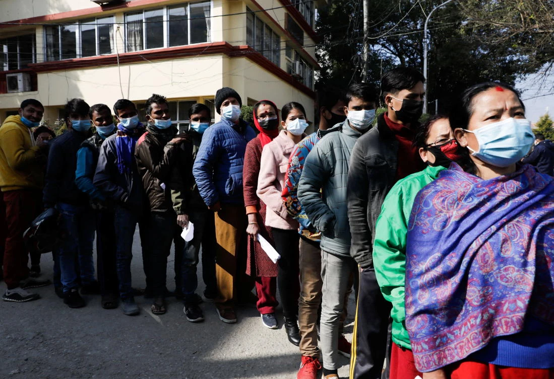 The government says it has enough vaccines in stock, but a new wave of COVID-19 cases propelled by the omicron variant has created long lines at vaccination centers, with many people unable to receive shots. (Reuters)