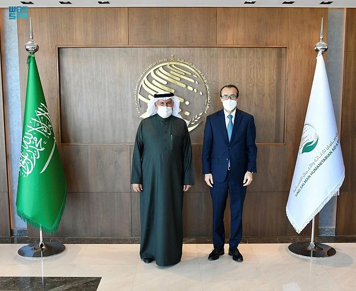 General Supervisor of KSrelief Dr. Abdullah Al-Rabeeah meets Khaled Al-Khiari, UN assistant secretary-general for the Middle East, Asia and the Pacific. (SPA)