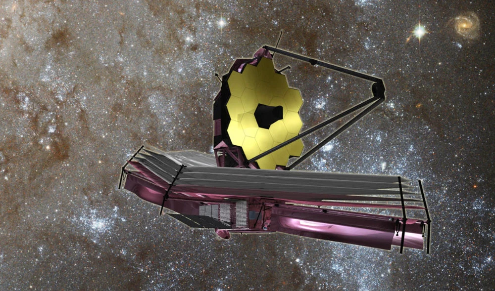 In this file photo taken on August 30, 2007 this NASA artist's rendition shows the James Webb Space Telescope (JWST), a large infrared telescope with a 6.5-meter primary mirror. (AFP)