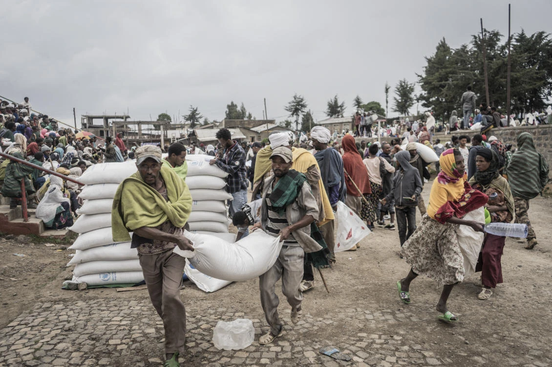 Last week the UN said food distribution was at an all-time low in Tigray, where a 14-month conflict has driven hundreds of thousands of people into what it terms “famine-like conditions.” (File/AFP)