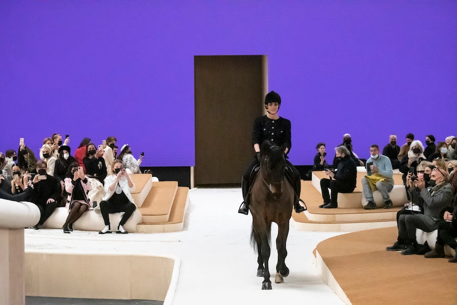 Charlotte Casiraghi, the granddaughter of Princess Grace Kelly, appear atop an actual racing horse. Getty