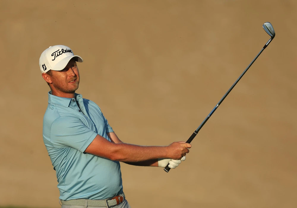 Justin Harding leads Dubai Desert Classic field by two shots at the end of second round. (Getty Images Europe)