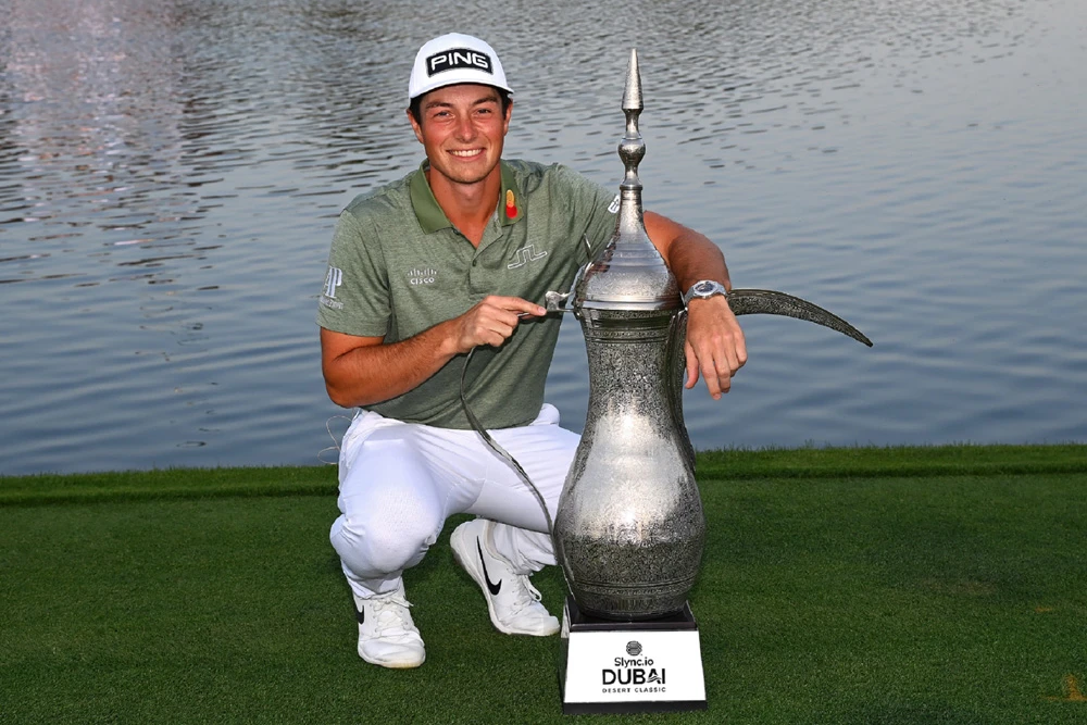 Viktor Hovland bags maiden Dubai Desert Classic with thrilling play-off win over Bland