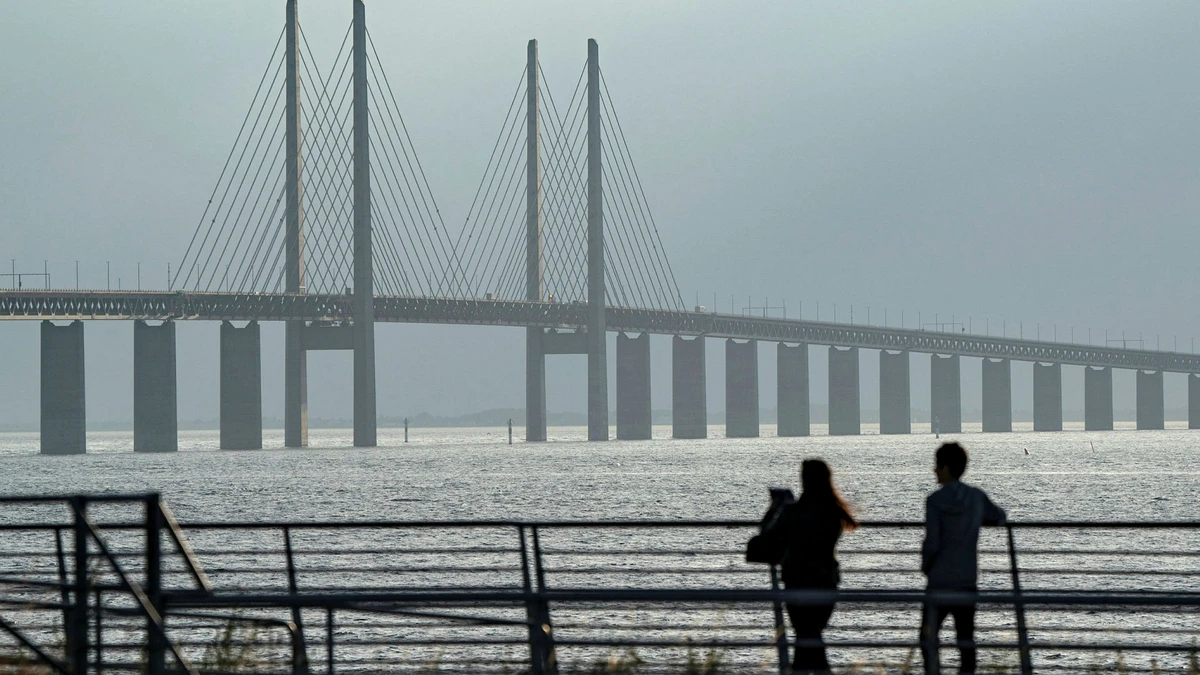 Oresund Bridge connecting Denmark and Sweden. Both Scandinavian countries have reclassified COVID-19 as endemic. (Reuters)