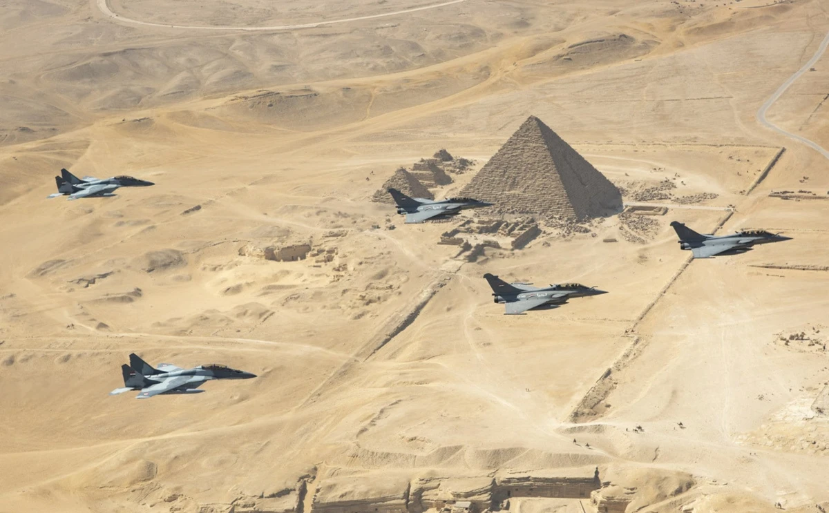 The Egyptian and French air forces are undertaking joint training. (Twitter Photo)