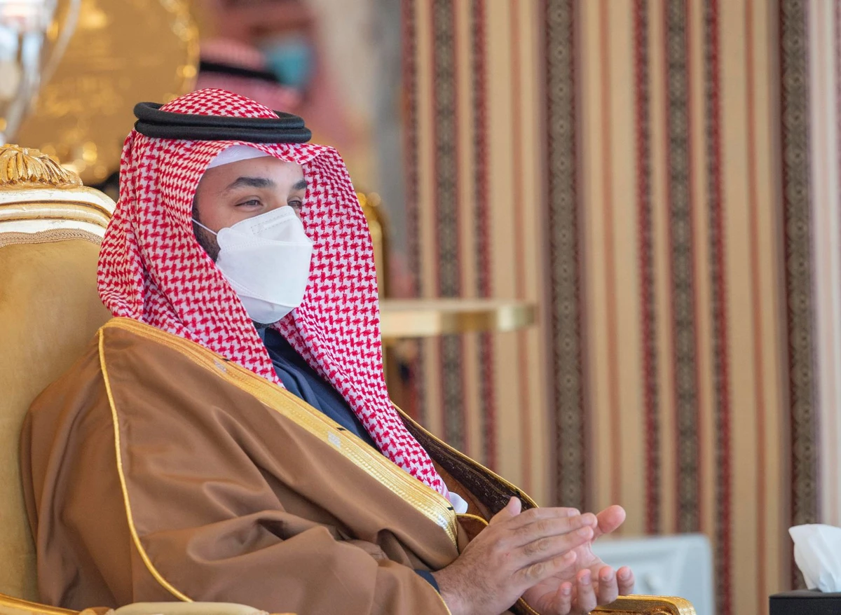 Saudi Crown Prince Mohammed bin Salman attends the King Abdulaziz Camel Festival in Riyadh. (SPA)
