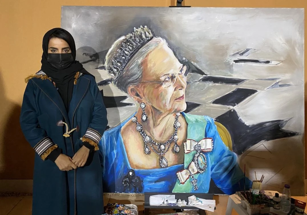 Saudi artist ‘honored’ to paint portrait of the Queen of Denmark