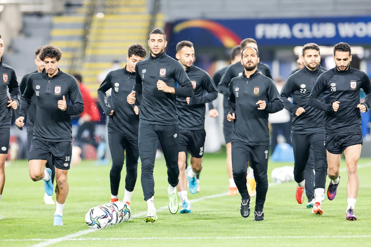 Al-Ahly's players training in Abu Dhabi ahead of their meeting with Monterrey. (FIFA)