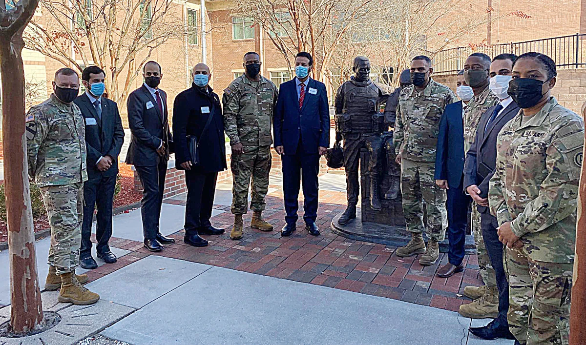 Col. Khalid Shabazz with other soldiers and counterparts. (Supplied)