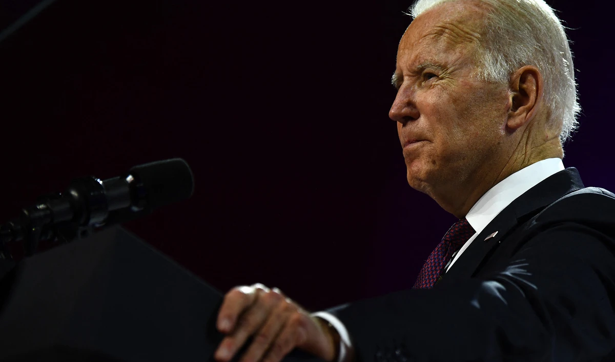 US President Joe Biden addresses a press conference at the end of the G20 of World Leaders Summit at the convention center "La Nuvola" in the EUR district of Rome on October 31, 2021. (AFP/File)