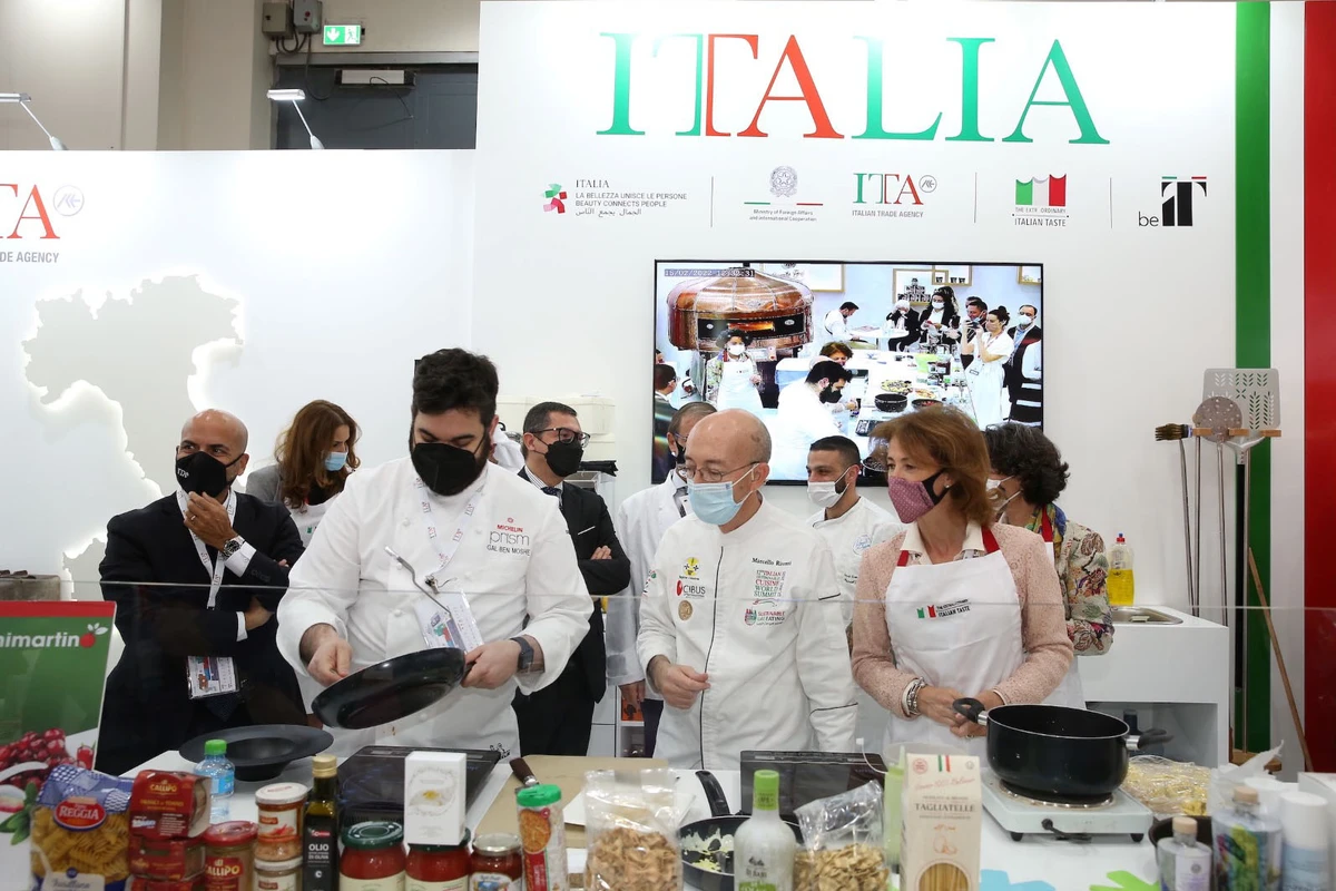Some 180 Italian food and beverage companies are taking part in Gulfood 2022, considered the largest food fair in the Middle East. (Emirates News Agency)