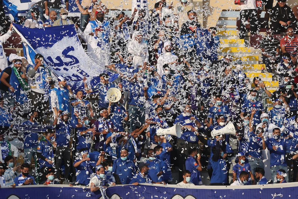 Al Hilal fans inside the stadium before the match (Reuters)