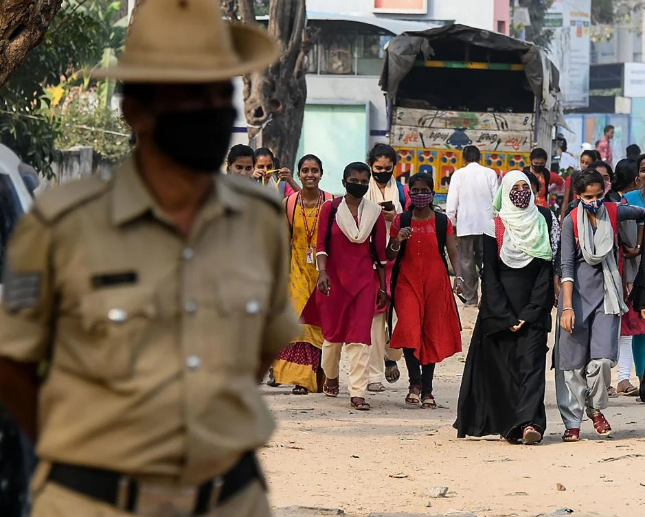 Security tight in India as schools reopen after headscarf row