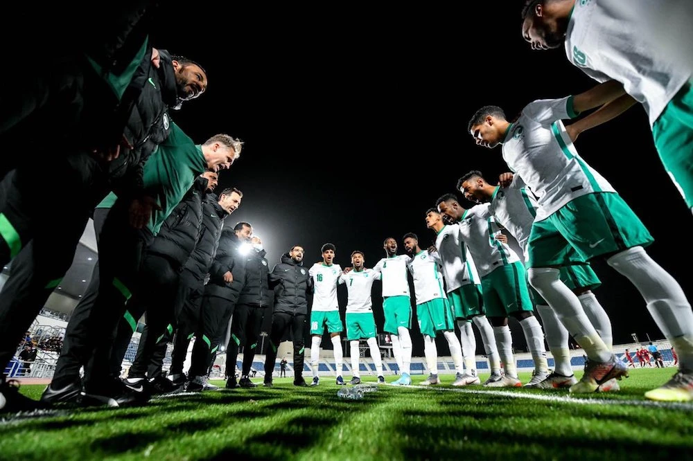 The young Green Falcons, finalists in the 2013 and 2020 editions of the AFC U-23 Asian Cup are looking to go one better in Uzbekistan this summer. (Twitter/@SergioPiernas)