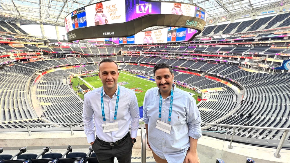 SSC’s team was the first Arab team to cover the event from inside the stadium in the US.
