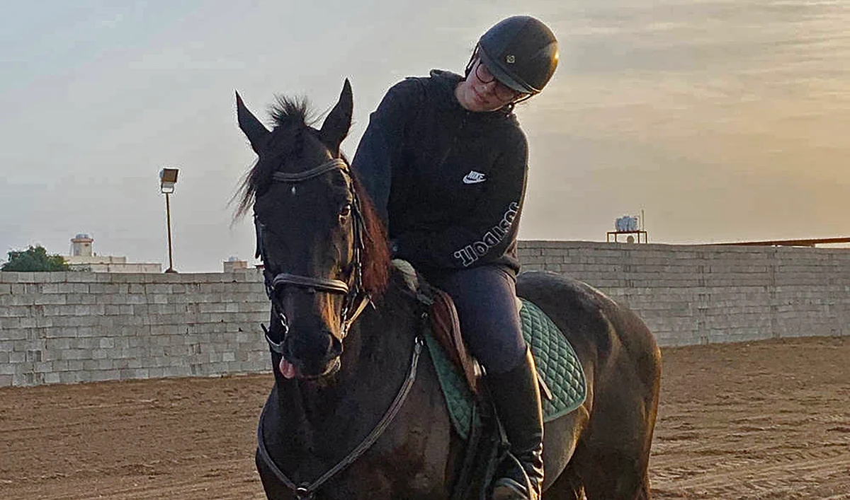 Ex-racehorses living their best life under the care of 22-Year-old trainer Alyaa Al-Sharif. (Supplied)