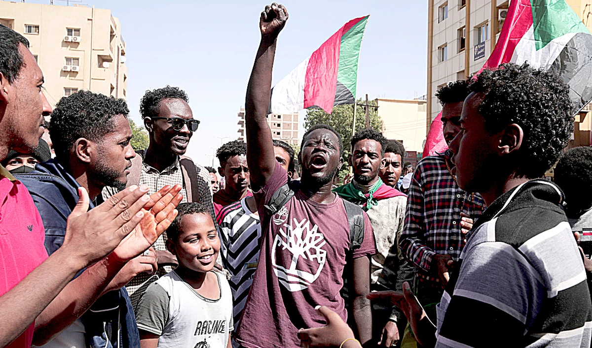 Protesters call for civilian rule and denounce the military administration. (AP)