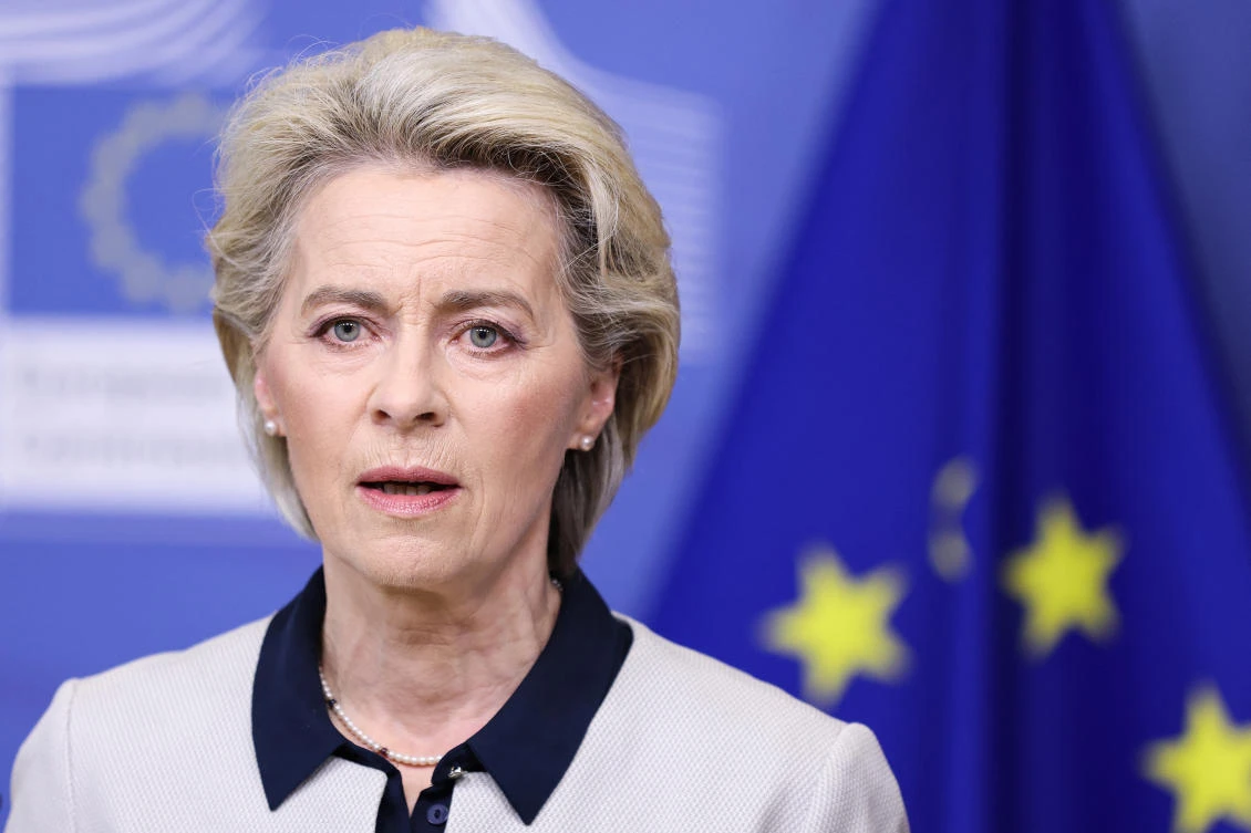 Von der Leyen said the “massive and targeted sanctions” she will put to EU leaders “will target strategic sectors of the Russian economy by blocking the access to technologies and markets that are key for Russia.” (AFP)