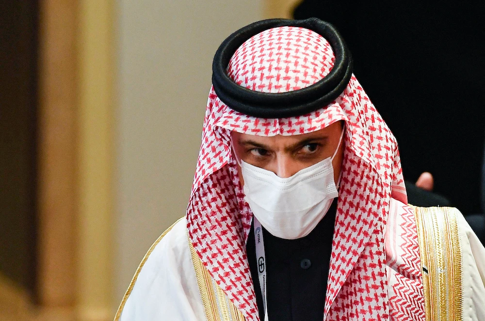 Saudi Arabia’s Minister of Foreign Affairs Prince Faisal bin Farhan attends the 58th Munich Security Conference (MSC) in Munich, Germany on Feb. 18, 2022. (AFP)