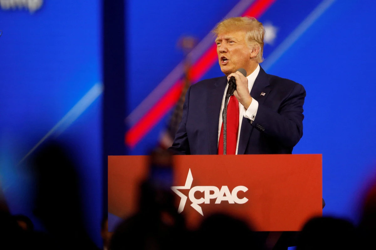 Former US President Donald Trump speaks during the Conservative Political Action Conference in Orlando, Florida, on Feb. 26, 2022. (REUTERS/Octavio Jones)
