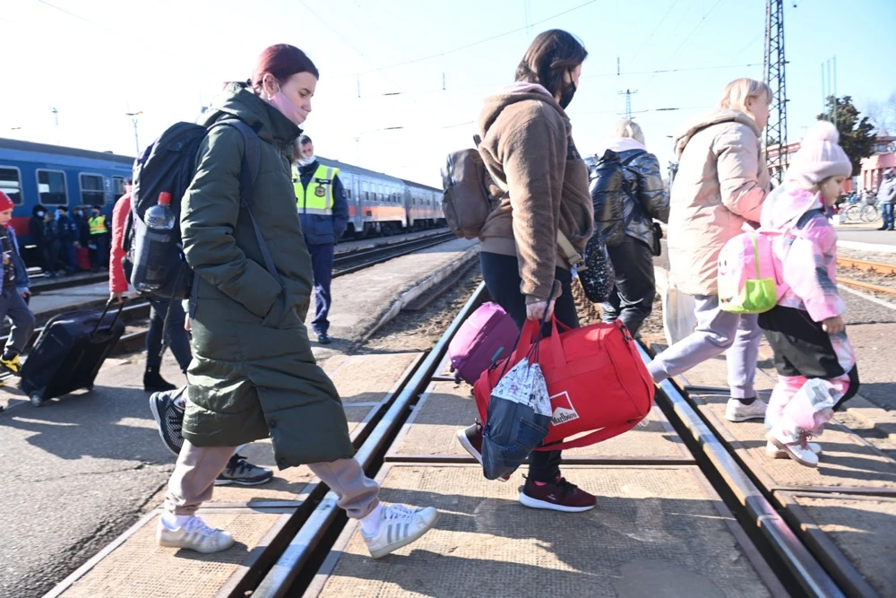 “More than 500,000 refugees have now fled from Ukraine into neighboring countries,” said the UN’s high commissioner for refugees on Monday. (AFP)