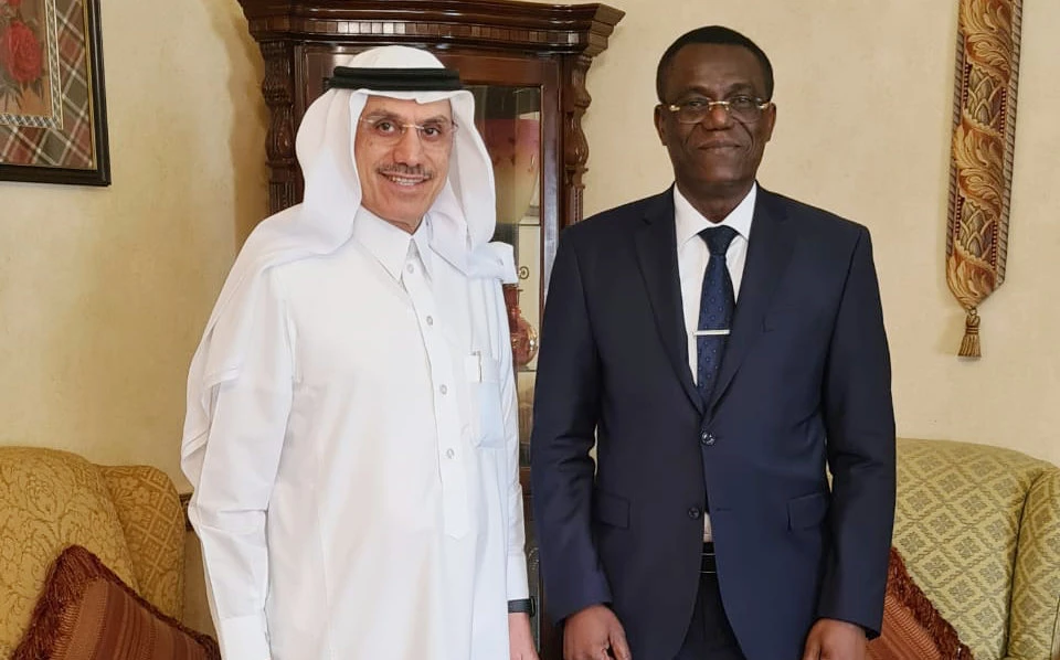 Dr. Mohammed Al-Jasser (L) and Membourou Guy Ibrahim. (Twitter @igmembourou)