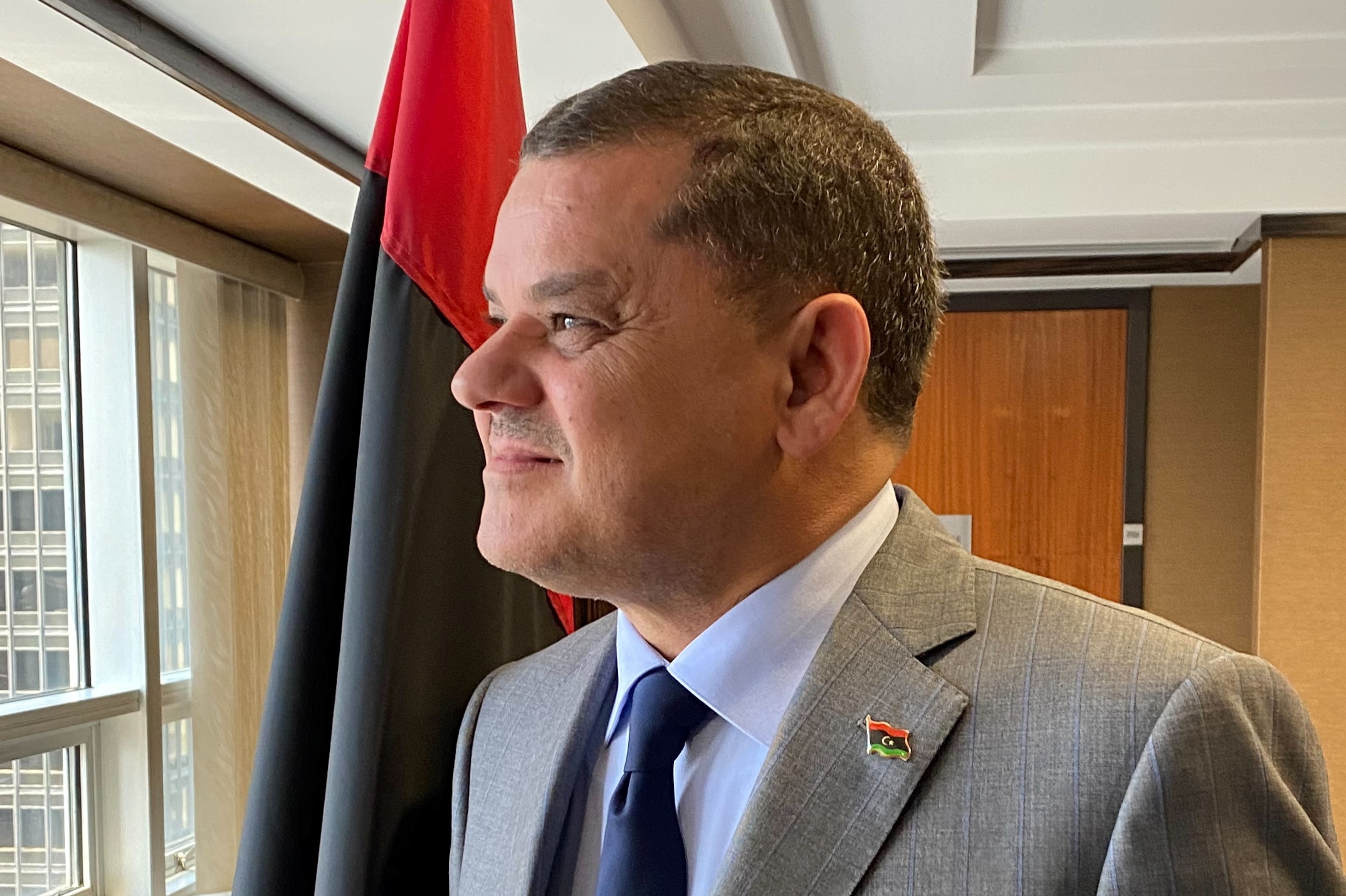 Libya’s unity government Prime Minister Abdulhamid Dbeibah at Libya’s mission to the United Nations in New York, U.S. July 16, 2021. (Reuters)