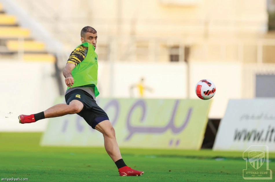 Al-Ittihad's Abderrazak Hamdallah is the SPL's player of the month for February. (Arriyadiyah)