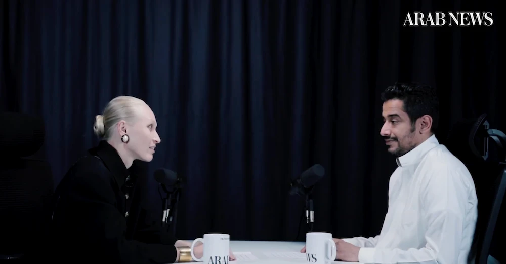 Supermodel, stylist and fashion editor Yulia Lobova was the latest guest on the Arab News ‘The Mayman Show’ podcast. (Screenshot/AN Photo)